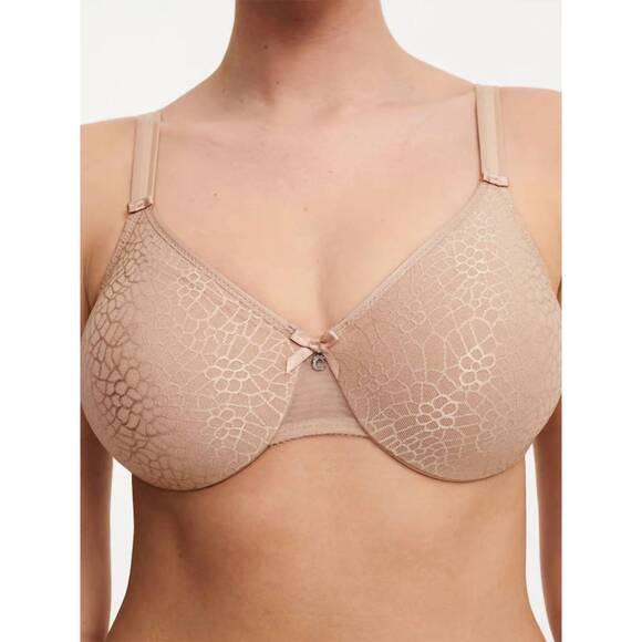 NEW CHANTELLE magnifique seamless unlined minimizer bra in ultra nude
